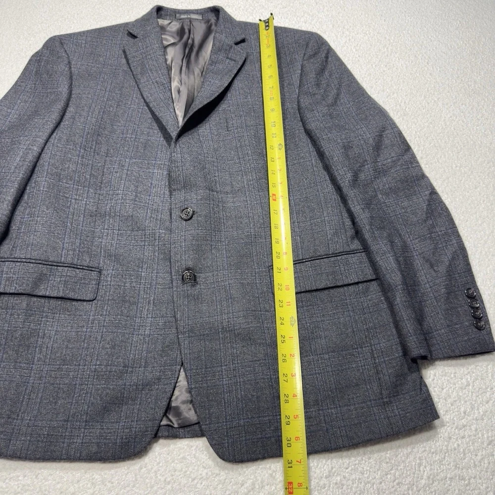 Lauren Ralph Lauren Blazer Men's 42R Gray Plaid 2 Button Sport Coat Silk Wool